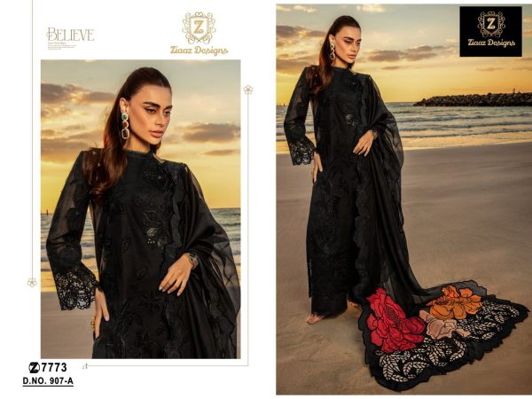 ZIAAZ DESIGNS 907 A RAYON COTTON PAKISTANI SUITS