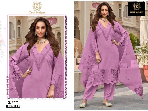 ZIAAZ DESIGNS 908 B COTTON EMBROIDERED SUITS