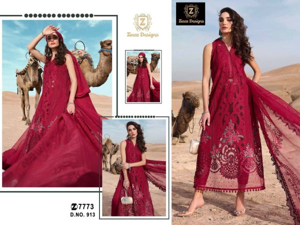 ZIAAZ DESIGNS 913 COTTON EMBROIDERED SALWAR SUITS