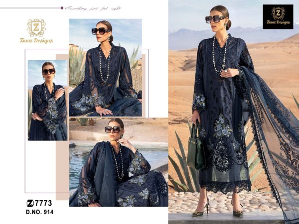 ZIAAZ DESIGNS 914 COTTON EMBROIDERED SALWAR SUITS