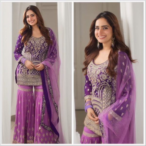 ZOYA CLOTHING ZB 5052 DESIGNER PARTY TOP PLAZZO SET