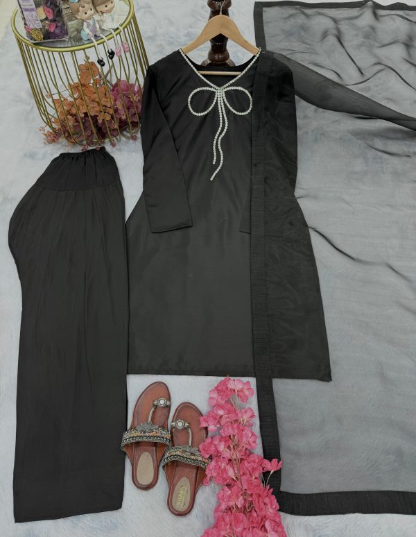 AAROHI DESIGNER PD 1112 A PURE NATURAL CREPE PLAZZO SUITS