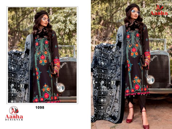 AASHA DESIGNER 1098 COTTON PAKISTANI SUITS