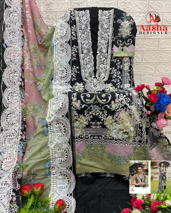 AASHA DESIGNER 1167 COTTON PAKISTANI SUITS