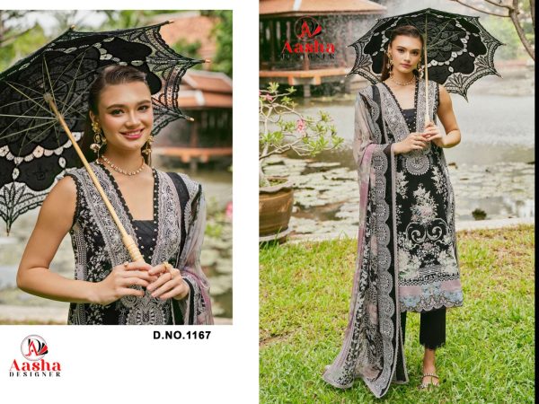 AASHA DESIGNER 1167 COTTON PAKISTANI SUITS