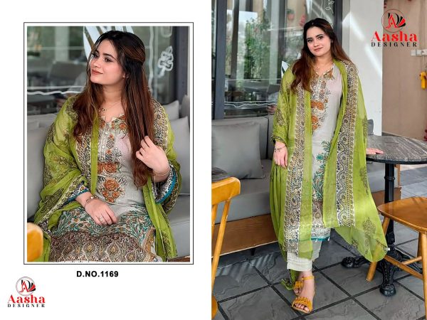 AASHA DESIGNER 1169 COTTON PAKISTANI SUITS