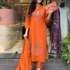AKSHAR DESIGNER MAL ORANGE COTTON KURTI WHOLESALE