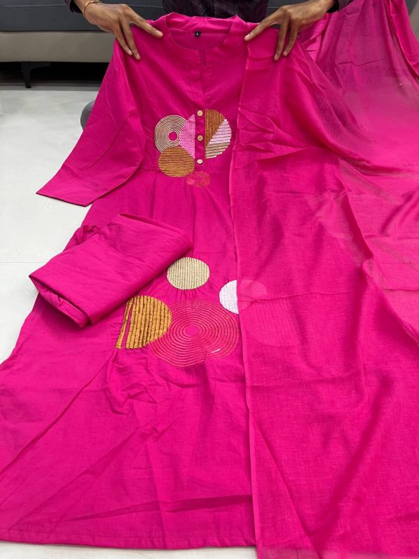 AKSHAR DESIGNER MAL PINK COTTON KURTI WHOLESALE