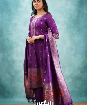 AKSHAR DESIGNER SANVI PURPLE READYMADE SUITS