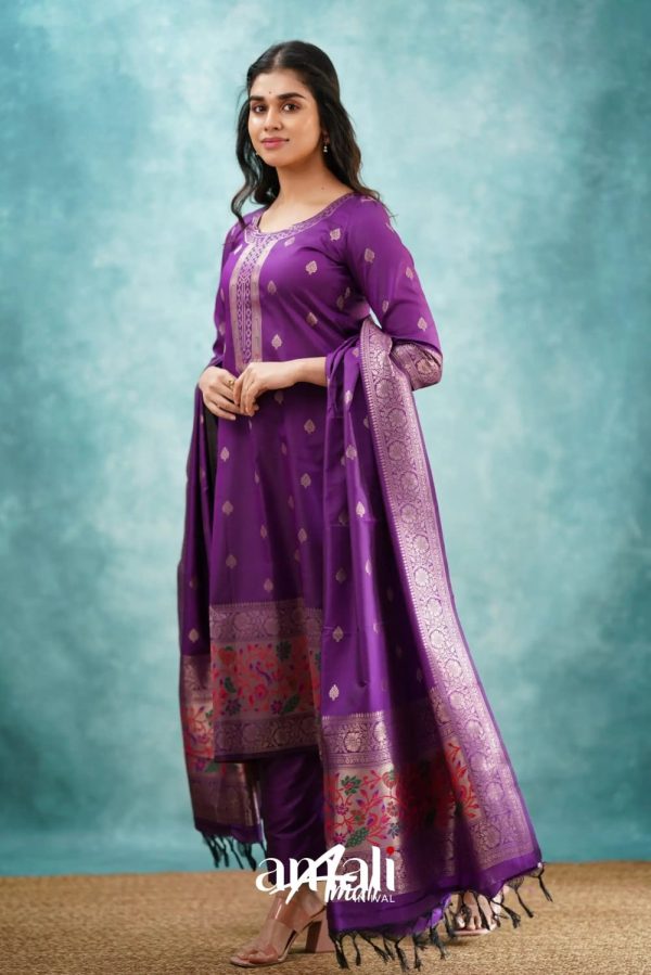 AKSHAR DESIGNER SANVI PURPLE READYMADE SUITS