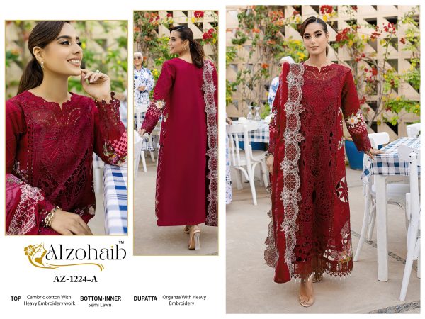 ALZOHAIB AZ 1222 A COTTON SALWAR SUITS WHOLESALE