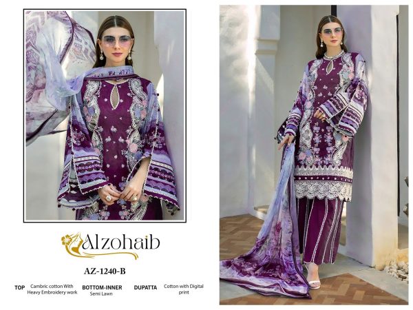 ALZOHAIB AZ 1240 B COTTON SALWAR SUITS ONLINE