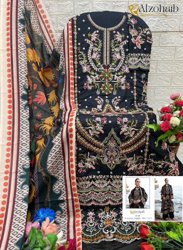 ALZOHAIB AZ 1256 RAYON COTTON PAKISTANI SUITS