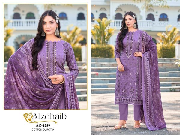 ALZOHAIB AZ 1258 A COTTON PAKISTANI SUITS