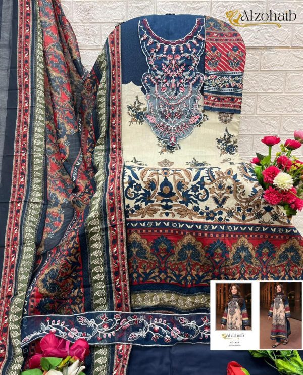ALZOHAIB AZ 1287 A COTTON PAKISTANI SUITS ONLINE