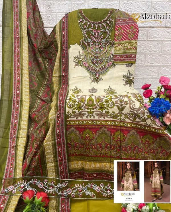 ALZOHAIB AZ 1287 B COTTON PAKISTANI SUITS ONLINE