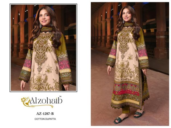 ALZOHAIB AZ 1287 B COTTON PAKISTANI SUITS ONLINE