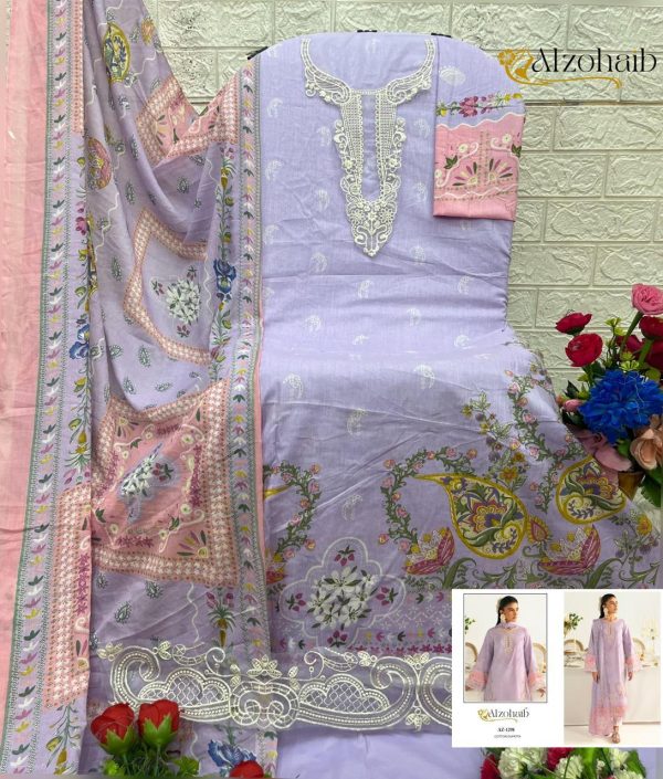 ALZOHAIB AZ 1298 COTTON PAKISTANI SUITS ONLINE