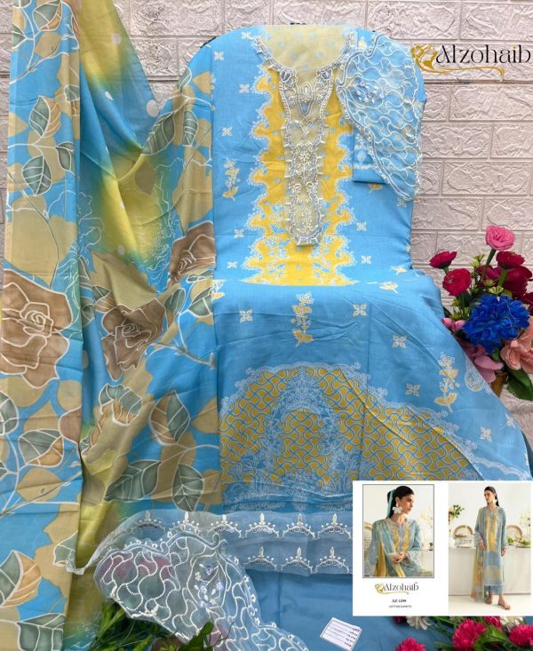 ALZOHAIB AZ 1299 COTTON PAKISTANI SUITS ONLINE