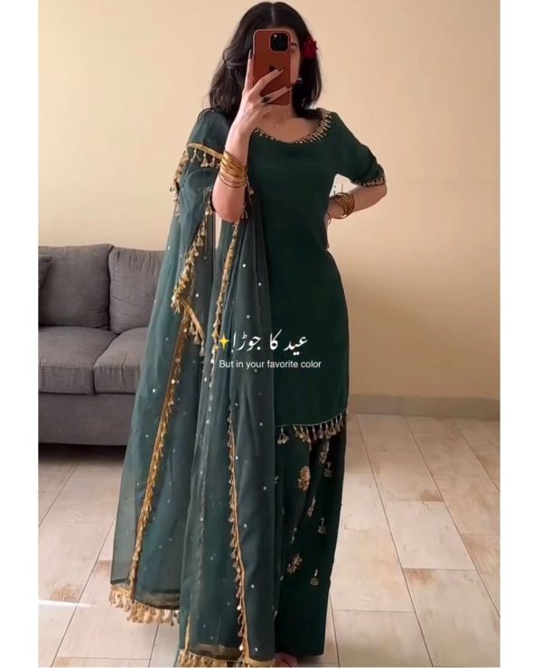 BE 362 DESIGNER FARSHI SUIT IN SEQUENCE EMBROIDERY WORK