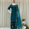 BE 362 DESIGNER FARSHI SUIT IN SEQUENCE EMBROIDERY WORK