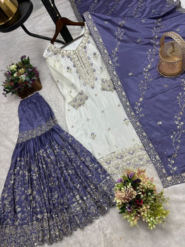 DHK 1346 B DESIGNER CHINON SHARARA SUITS ONLINE