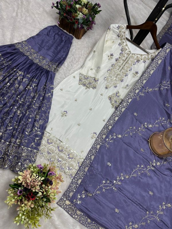 DHK 1346 B DESIGNER CHINON SHARARA SUITS ONLINE