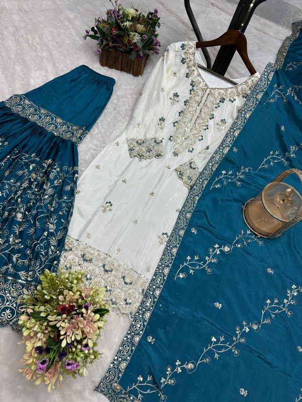 DHK 1346 C DESIGNER CHINON SHARARA SUITS ONLINE