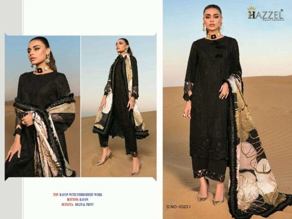HAZZEL 0323 I RAYON PAKISTANI SUITS WHOLESALE