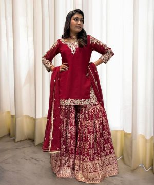 HK 1702 DESIGNER SHARARA SUITS WOLESALE