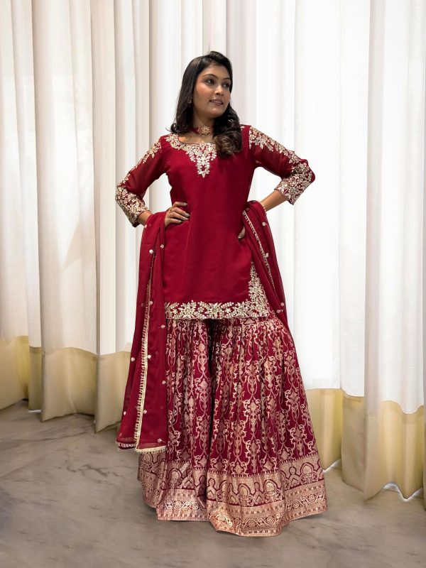 HK 1702 DESIGNER SHARARA SUITS WOLESALE