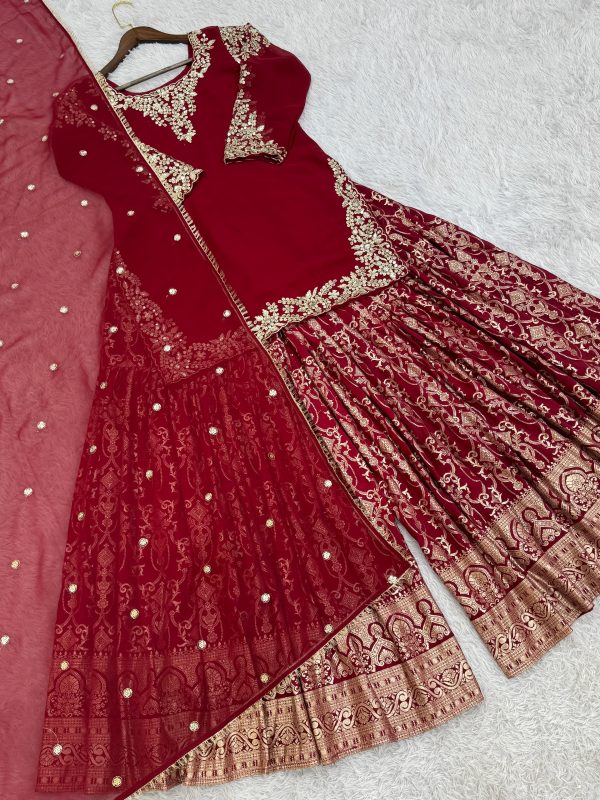 HK 1702 DESIGNER SHARARA SUITS WOLESALE