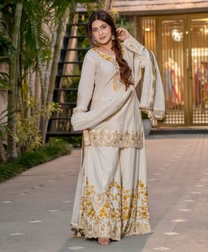 HK 1704 A DESIGNER PLAZZO SUITS WHOLESALE