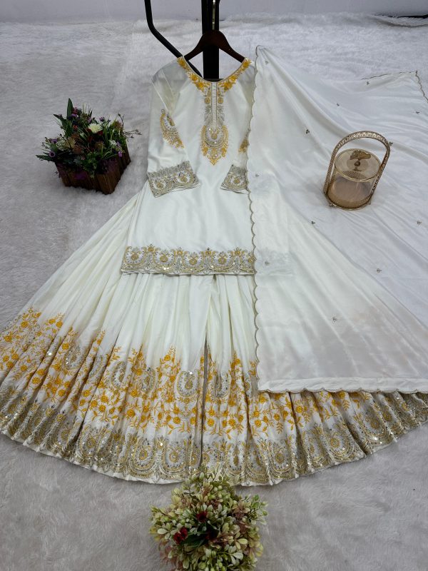 HK 1704 A DESIGNER PLAZZO SUITS WHOLESALE