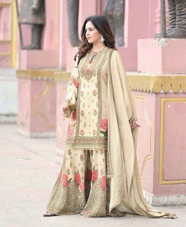 HK 1707 TRENDING SHARARA SUITS WHOLESALE