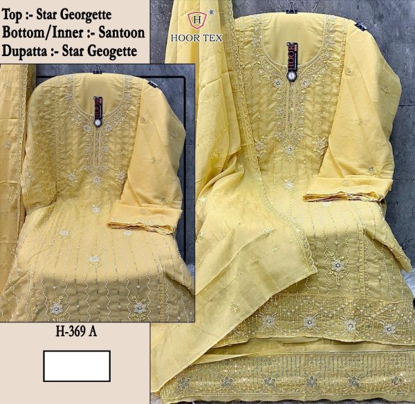 HOOR TEX H 369 A GEORGETTE PAKISTANI SALWAR SUITS