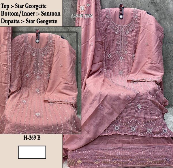 HOOR TEX H 369 B GEORGETTE PAKISTANI SALWAR SUITS