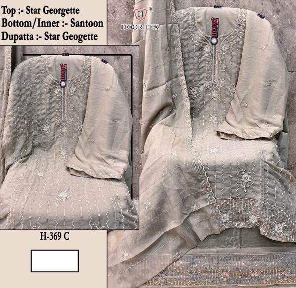 HOOR TEX H 369 C GEORGETTE PAKISTANI SALWAR SUITS