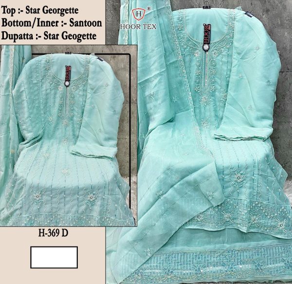 HOOR TEX H 369 D GEORGETTE PAKISTANI SALWAR SUITS