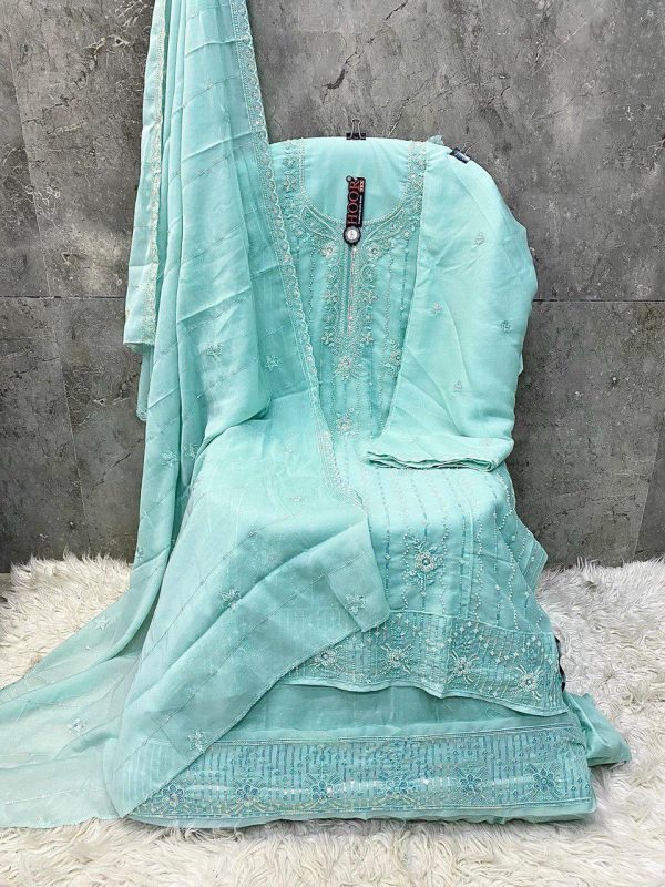HOOR TEX H 369 D GEORGETTE PAKISTANI SALWAR SUITS