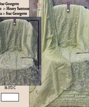 HOOR TEX H 372 C GEORGETTE PAKISTANI SUITS IN INDIA