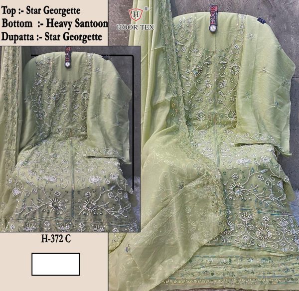 HOOR TEX H 372 C GEORGETTE PAKISTANI SUITS IN INDIA