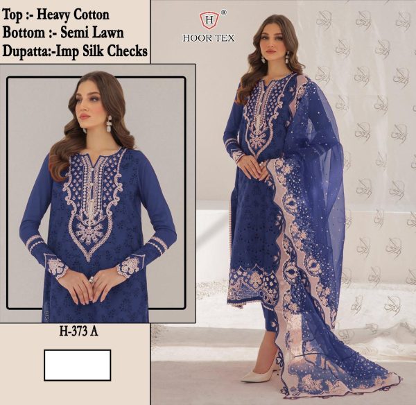 HOOR TEX H 373 A COTTON PAKISTANI SALWAR SUITS
