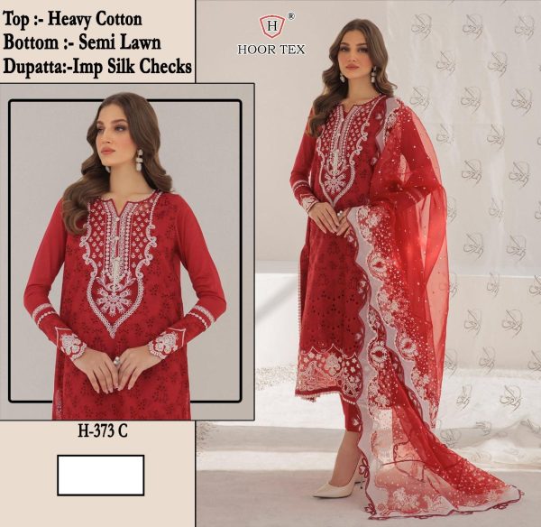 HOOR TEX H 373 C COTTON PAKISTANI SALWAR SUITS