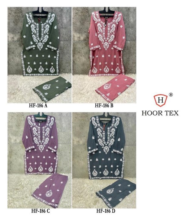 HOOR TEX HF 186 A B C D READYMADE PAKISTANI SUITS