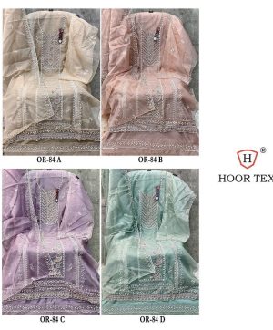 HOOR TEX OR 84 A B C D ORGANZA PAKISTANI SUITS