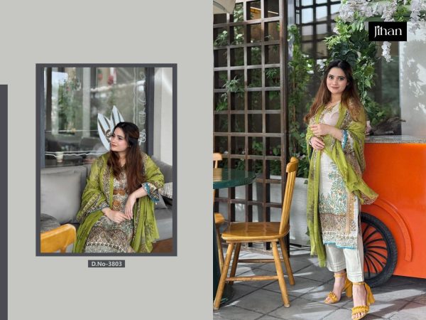 JIHAN 3803 COTTON EMBROIDERED SALWAR SUITS