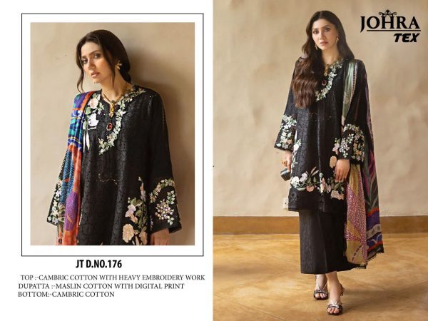 JOHRA TEX JT 176 COTTON EMBROIDERED SALWAR SUITS