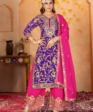 KARMA FASHION KF 1687 A DESIGNER PLAZZO SUITS