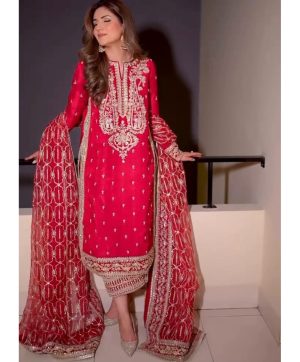 KD 1509 DESIGNER ROMAN SILK PLAZZO SUITS ONLINE